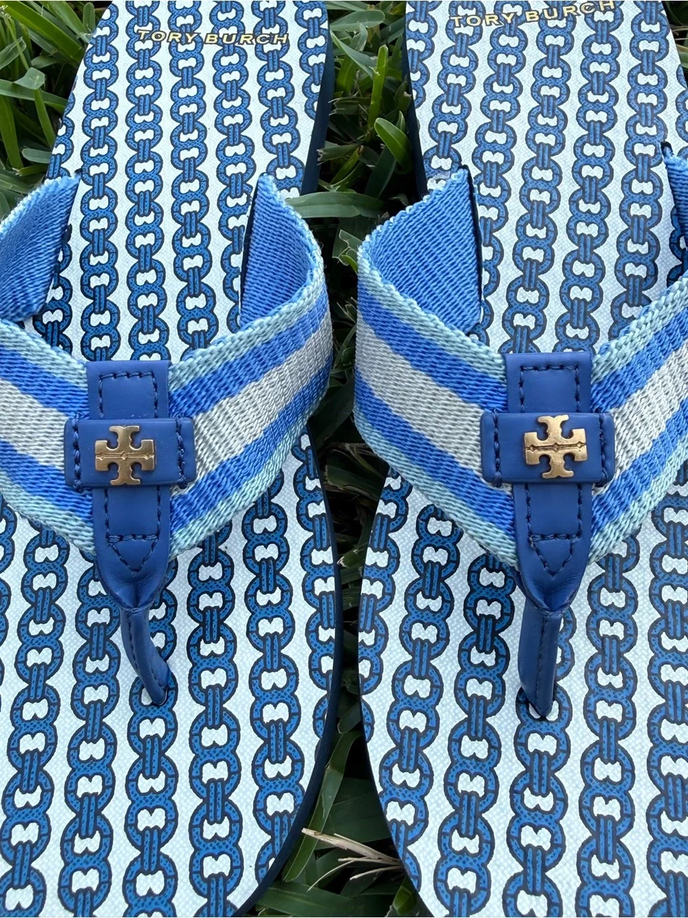 Tory Burch Blue Flip Flops - Picture 3 of 6